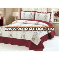 100% Microfiber Embroidery bedspread set, quilt set, bedcover set