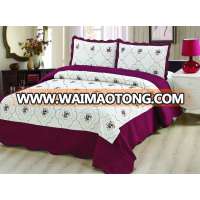 Ultrasonic 3 quilt set, embroidery style bedspread